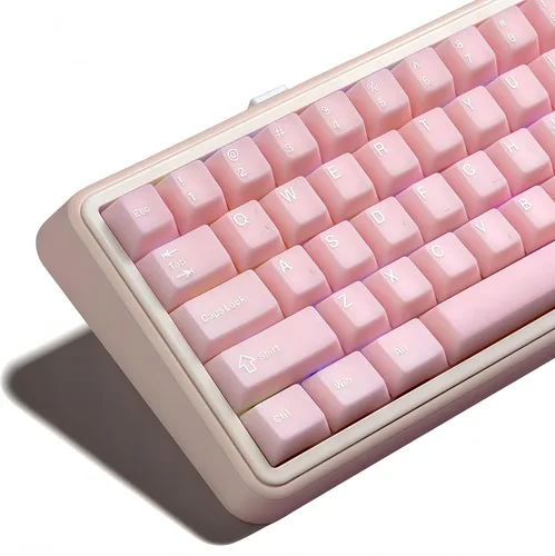 Vista 13 de dagaladoo Teclas negras topográficas Teclas PBT de doble inyección Teclas de teclado con brillo Teclas laterales impresas Teclas de perfil Cherry