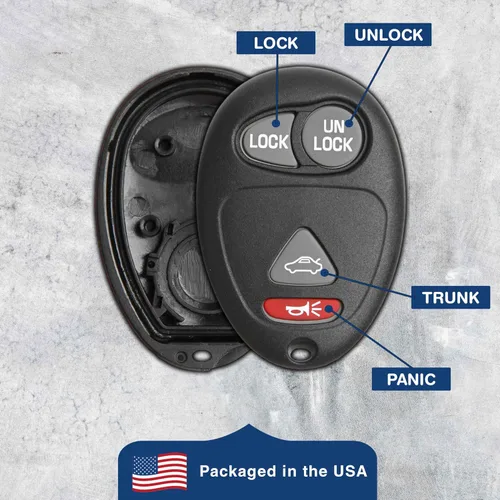 Vista 6 de keylessoption sólo el caso Keyless Entry Remote Key Fob Shell, Negro