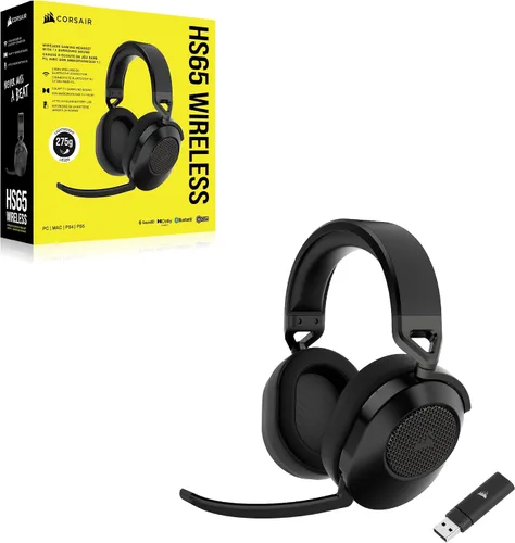 Vista 8 de Corsair HS65 - Auriculares inalámbricos multiplataforma para juegos con Bluetooth - Audio Dolby 7.1 - Micrófono omnidireccional - Compatible