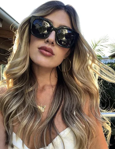 Vista 8 de DIFF Bella II - Gafas de sol cuadradas de gran tamaño para mujer, protección UV400, marco negro de moda