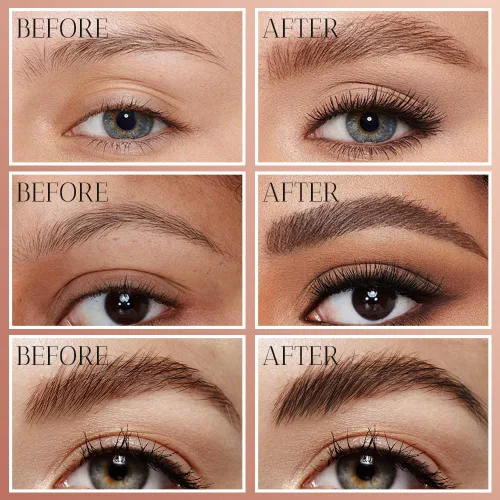 Vista 5 de Lápiz de cejas Microblading, 2026 nuevo lápiz de cejas Microblading impermeable 3D con 4 puntas finas, maquillaje de cejas natural de larga duración