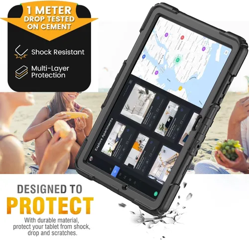 Vista 7 de HXCASEAC Funda para Lenovo Tab One de 8.7 pulgadas (TB-305FU) con protector de pantalla, soporte para bolígrafo, correa de mano, soporte ajustable