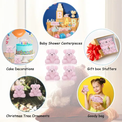Vista 5 de Threan 8 Piezas Mini Osos de Peluche de 4'' Osos Pequeños a Granel Juguetes de Animales de Peluche Muñecos de Oso Suave Pequeños Rellenos de Regalo