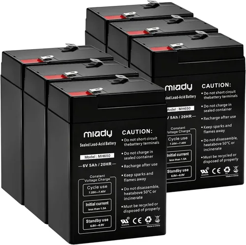 Vista 14 de Miady Batería de plomo ácido sellada recargable de 6V 5Ah (paquete de 2)