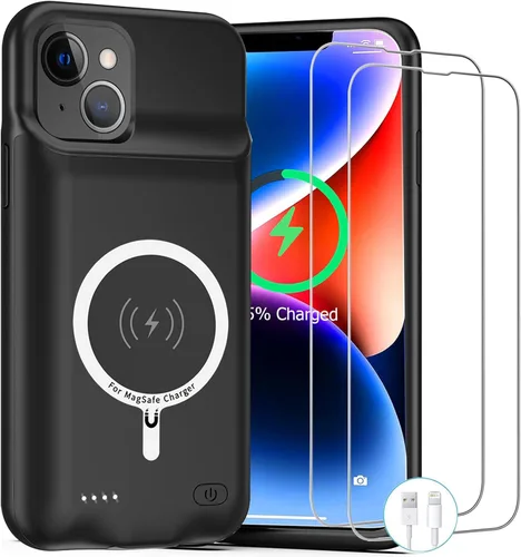 Vista 15 de Funda de batería para iPhone 11, funda de carga portátil recargable de 10000 mAh mejorada con carga inalámbrica compatible con iPhone 11