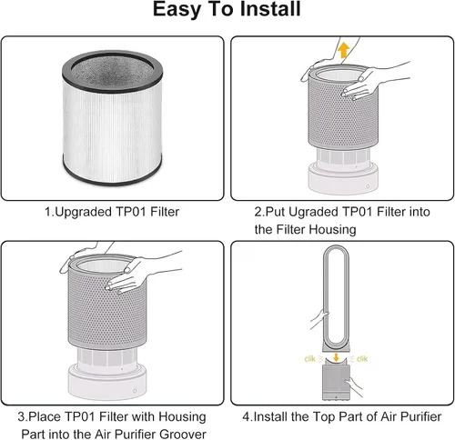 Vista 7 de CERO Filtro de repuesto TP01 mejorado compatible con los modelos Dyson Tower Purifier Pure Cool Link TP01, TP02, TP03, AM11, BP01, comparado