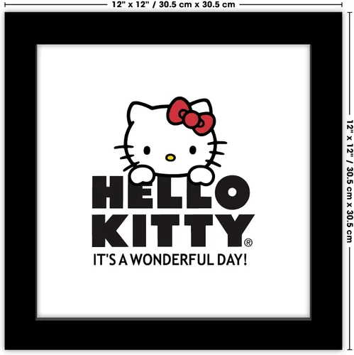 Vista 7 de Trends International Gallery Pops Hello Kitty - Póster de pared con logotipo de It's A Wonderful Day, 12 x 12 pulgadas, versión de marco negro