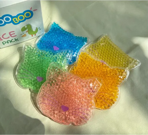Vista 5 de Paquete de 5 unidades de hielo Boo Boo, paquete de hielo reutilizable para niños, reducción de fiebre auxiliar, paquete de frío caliente