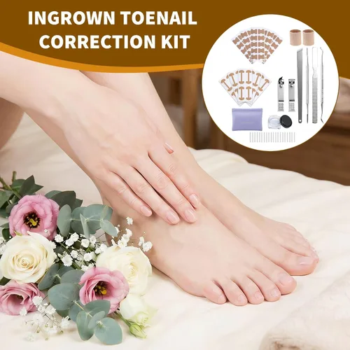 Vista 8 de Juego de corrector de uñas encarnadas con tiras correctoras y lima sin dolor, kit profesional de eliminación de uñas encarnadas con herramienta