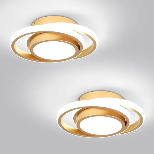 Vista 9 de CANEOE Lámpara de Techo LED Pequeña y Moderna, Dorada Redonda, Accesorios de Luz de Pasillo para Techos, Lámparas de Techo Interiores para Pasillo