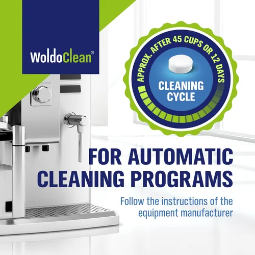 Vista 4 de WoldoClean Tabletas de limpieza para máquinas de café totalmente automáticas 10 x 0.07 oz - Compatible con Breville, DeLonghi, Jura, Philips, Miele
