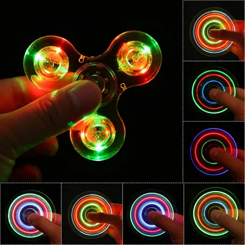 Vista 5 de SCIONE Paquete de 5 juguetes giratorios con luz LED, juguetes sensoriales que brillan en la oscuridad para niños, juguetes antiestrés para aliviar