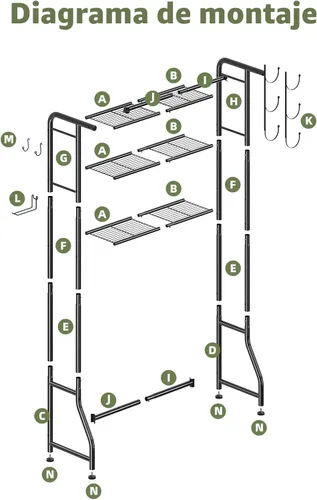 Vista 8 de Simple Trending Sobre el gabinete de almacenamiento del inodoro, organizador de estante de baño de metal con soporte para papel y ganchos, 3