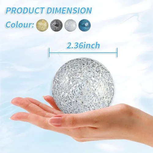 Vista 2 de Ochine Juego de 6 bolas decorativas para decoración de orbes de 3 pulgadas, bolas de mosaico de vidrio, bolas de centro de mesa, bolas redondas