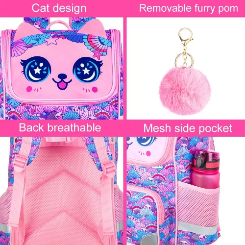 Vista 28 de KLFVB Mochila de 3 piezas para niñas y niños, bolsa de libros de dinosaurio de unicornio de 15 pulgadas con lonchera, bolsa escolar preescolar