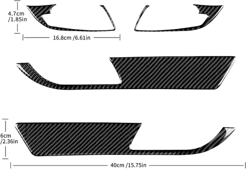Vista 2 de Fibra de carbono, para BMW, marco de puerta interior de automóvil, calcomanía para BMW Z4 Roadster E89 2009 2010 2011 2012 2013 2014 2015 2016 2017