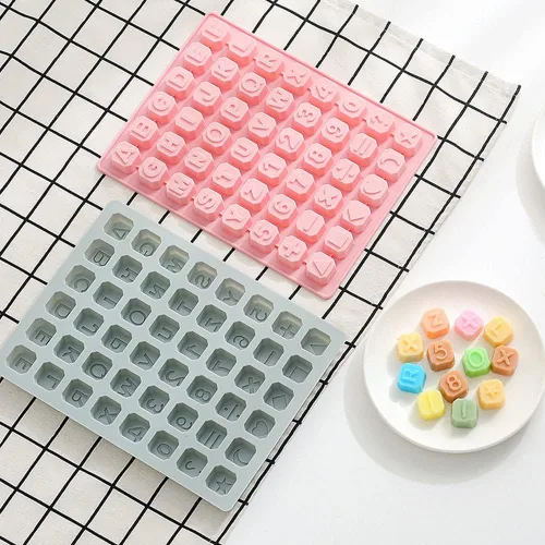 Vista 4 de 2 moldes de silicona para números de chocolate, antiadherentes, bandeja de silicona para decoración de 26 alfabetos y números, moldes para dulces