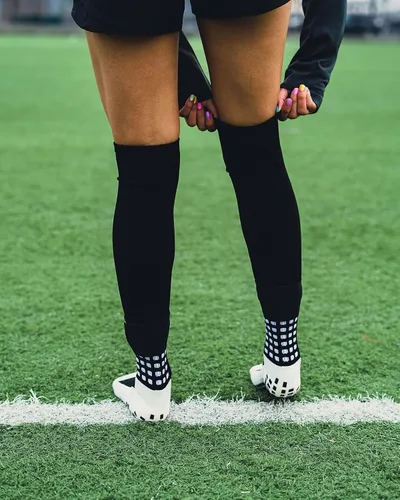 Vista 5 de Calcetines de fútbol, calcetines de fútbol para hombre, calcetines de fútbol antideslizantes, calcetines de agarre, mangas de espinilleras, correas
