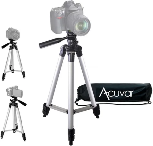 Vista 11 de Acuvar Trípode de teléfono de 50 pulgadas con soporte giratorio, filmación vertical y horizontal para iPhone y Android, trípode ligero de aluminio