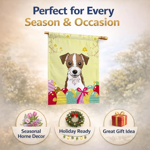 Vista 86 de Caroline's Treasures BB1923GF Bandera decorativa para jardín con diseño de Border Collie, para caza de huevos de Pascua, para jardín, jardín, patio