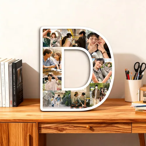 Vista 5 de Marco de fotos personalizado con letras – Marco de fotos personalizado para escritorio, regalo de fotos personalizable para bodas, cumpleaños