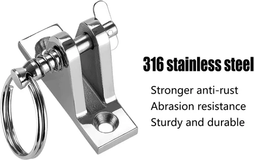 Vista 2 de TINGZHIGO Bisagra de cubierta superior Bimini con pasador de liberación rápida, accesorios de montaje superior Bimini Bisagra de cubierta de 90°