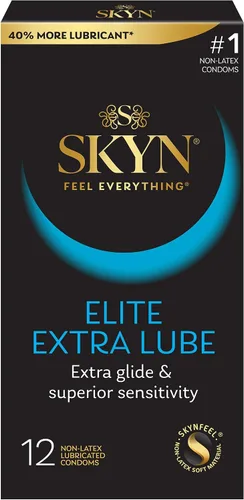 Vista 5 de SKYN Selection - Paquete variado de preservativos sin látex, 12 unidades, con condones SKYN Elite extra lubricados ultrafinos sin látex, 12