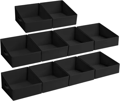 Vista 34 de DIMJ Contenedores de almacenamiento trapezoidales para ropa, 4 paquetes organizadores de armario y cestas de almacenamiento, cestas plegables