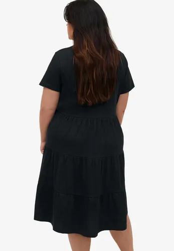Vista 3 de Ellos Vestido tipo camiseta escalonada de talla grande para mujer