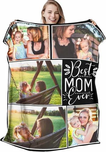 Vista 10 de D-Story Manta con fotos personalizada fabricada en Estados Unidos, regalo de foto conmemorativa personalizada para parejas, acogedora y cálida