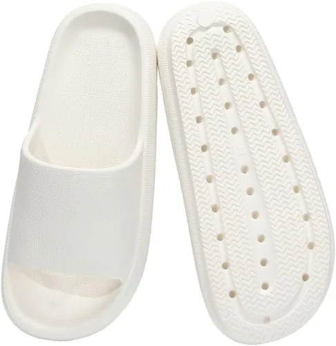 Vista 8 de NIMAZRI Sandalias de nube para mujeres y hombres, pantuflas de almohada cómodas y suaves sandalias acolchadas para ducha con suela gruesa