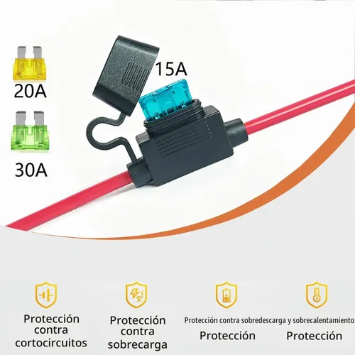 Vista 8 de Conector SAE, arnés de terminal SAE a junta tórica con fusible de protección de 15 A para seguridad, enchufe de desconexión rápida de 2 pines, cable
