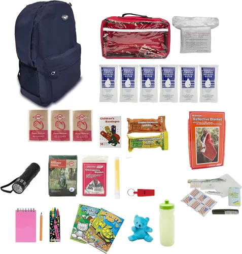 Vista 2 de Emergency Zone - Kit de supervivencia de emergencia de lujo para niños de 72 horas Keep-Me-Safe