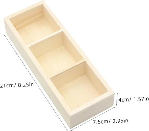 Vista 2 de Wood Tea Bag Holder Organizer with 3 Compartments for Countertop