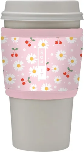 Vista 152 de Sok It HotSok Coffee & Tea - Funda de neopreno con aislamiento reutilizable (floral abstracto)