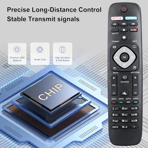 Vista 3 de NH500UP - Control remoto universal de repuesto compatible con Smart TV LCD LED 4K UHD Smart TV Philips