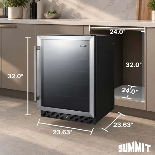 Vista 8 de Summit AL57G Nevera compacta de 61 cm de profundidad, autoestable para mostrador con 4.8 pies cúbicos de capacidad, de acero inoxidable