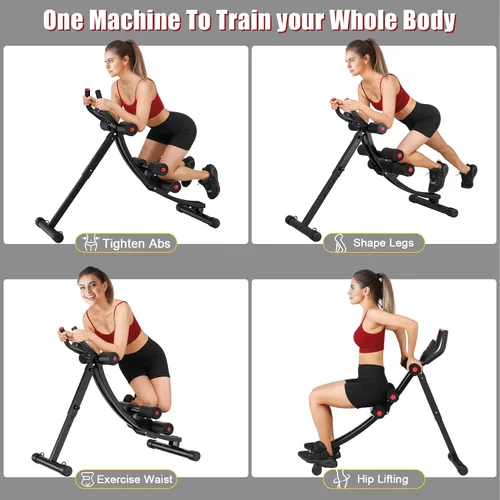 Vista 8 de Ab Machine for Home Gym, Adjustable Foldable Core Trainer Negro de una sola pista