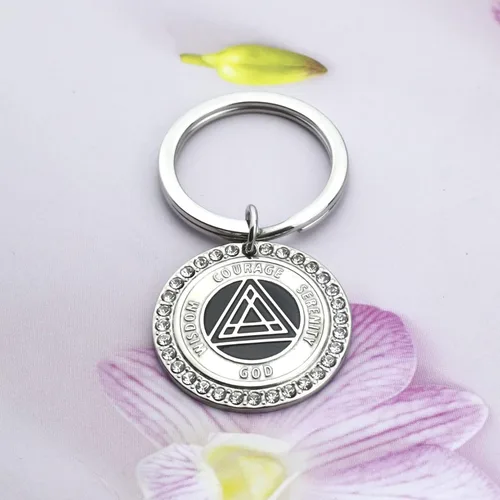 Vista 4 de Llavero de regalo de sobriedad, llavero de oración de serenidad, regalos AA, sobriedad para mujeres, regalos de recuperación de adicciones