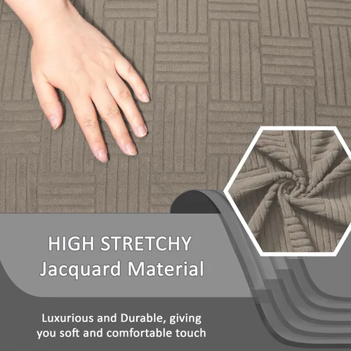 Vista 2 de ULTICOR - Juego de 8 fundas para sofá reclinable de jacquard, fundas elásticas para sofá reclinable para 3 cojines, gruesas, suaves, lavables