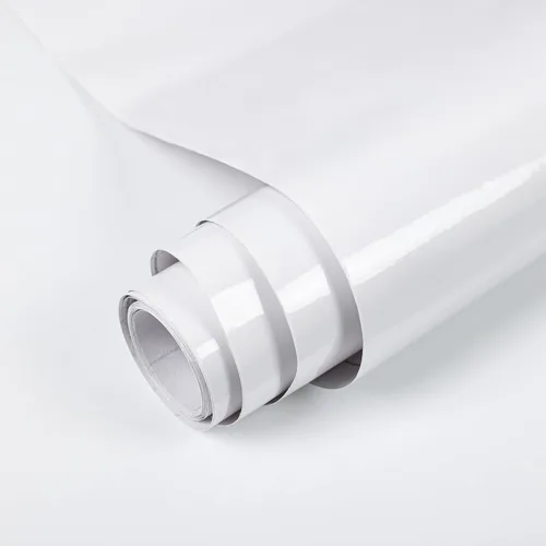 Vista 13 de Papel para empapelar blanco, papel de vinilo autoadhesivo, película decorativa para encimeras de cocina, armarios, muebles con brillo iridescente