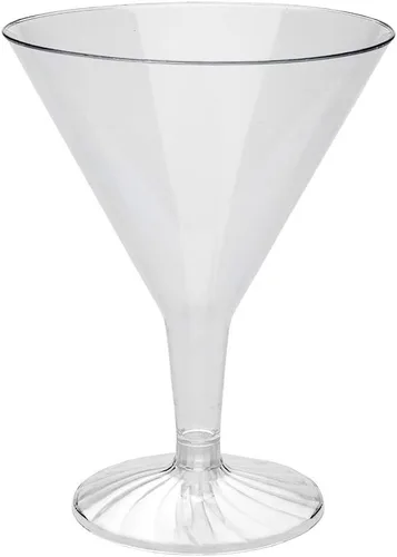 Vista 2 de Restaurantware Vaso Martini de plástico transparente de 8 onzas, paquete de 100
