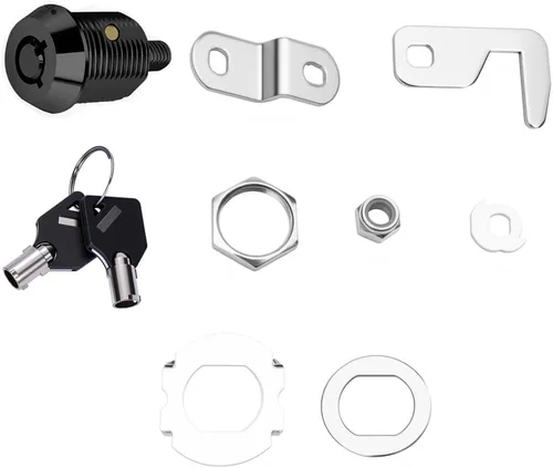 Vista 7 de WOOCH - Cerradura de caja de herramientas tubular de leva de reemplazo con gancho y llave por igual (5/8 pulgadas, negro, paquete de 1)
