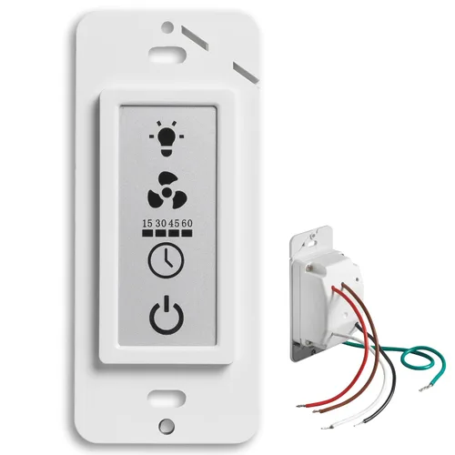 Vista 2 de Homewerks - Interruptor de temporizador de ventilador de baño LCD