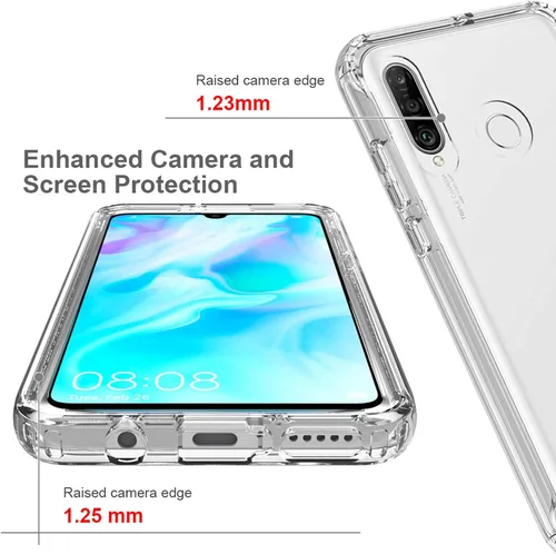 Vista 8 de Asuwish Funda de teléfono para Huawei P30 Lite/Nova 4E transparente TPU funda celular no amarillenta delgada, híbrida a prueba de golpes