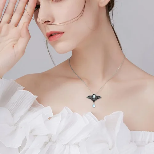 Vista 2 de YAFEINI Pandavacabúhopolillagatodelfínpingüinofénixunicornio collar de plata esterlina amante de los animales regalo para mujeres joyería