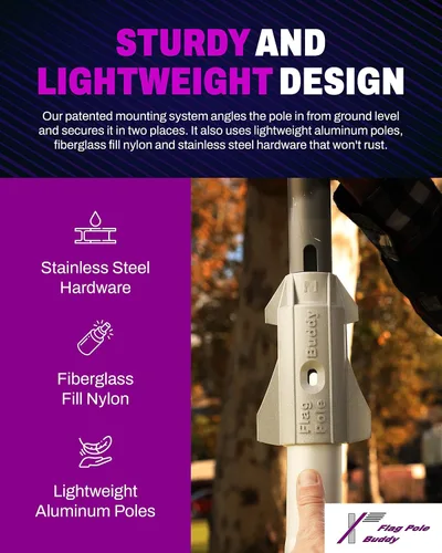 Vista 2 de FlagPole Buddy Starlink Gen 2 Kit de montaje compatible para montaje en escalera RV