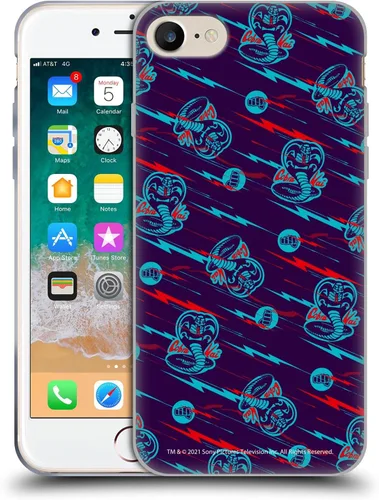 Vista 68 de Head Case Designs Funda de gel suave con licencia oficial de Cobra Kai Eagle Fang Logo Key Art compatible con Apple iPhone 7 Plus/iPhone 8 Plus