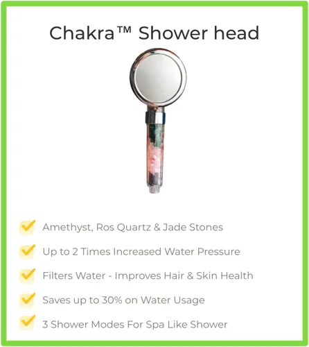 Vista 5 de MineralStream Cabezal de ducha Chakra + manguera Ducha de spa Ecowater con 3 ajustes de pulverización para un cabello y piel saludables Cabezal