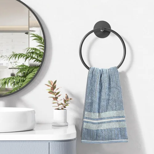 Vista 7 de Anillo para Toallas de Baño Negro Mate - Toallero de Baño de Acero Inoxidable SUS304, Susswiff Soporte Adhesivo para Toallas de Mano Montado